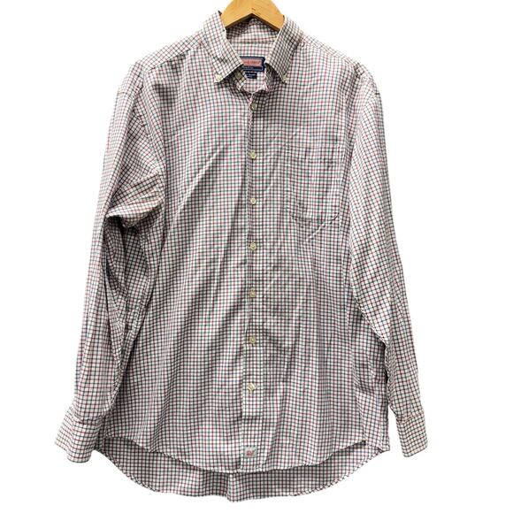 Vineyard Vines Shirt Mens Large Button Down Long Sleeve Murray Blue Pink Check - Picture 1 of 7